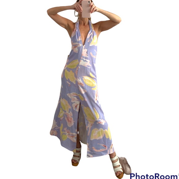 Floral halter maxi dress - Picture 1 of 7